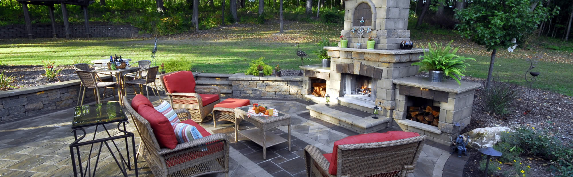 Outdoor Fireplace Installation / Seat-Retaining Walls